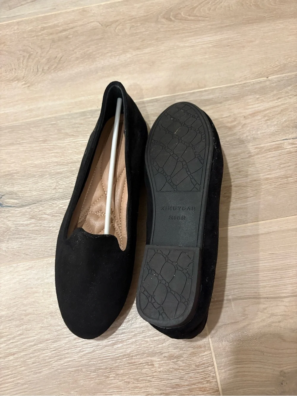 Amazon Black Suede-Look Slip On Flats
